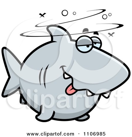 Clipart Drunk Shark - Royalty Free Vector Illustration by Cory Thoman