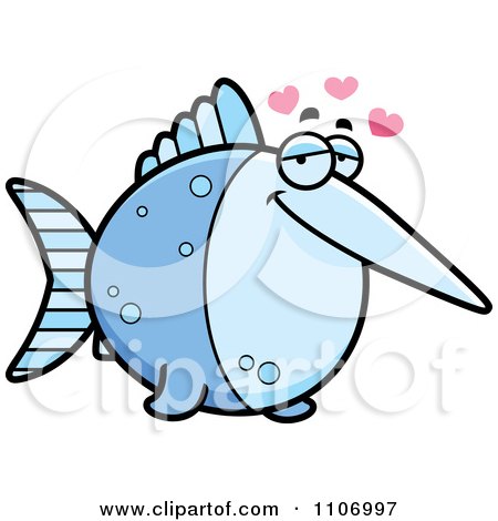Clipart Amorous Swordfish - Royalty Free Vector Illustration by Cory Thoman