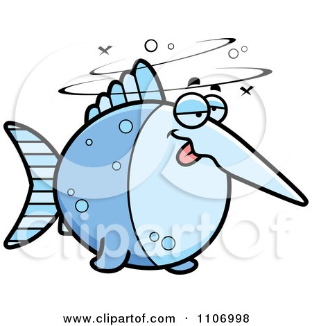 Clipart Drunk Swordfish - Royalty Free Vector Illustration by Cory Thoman