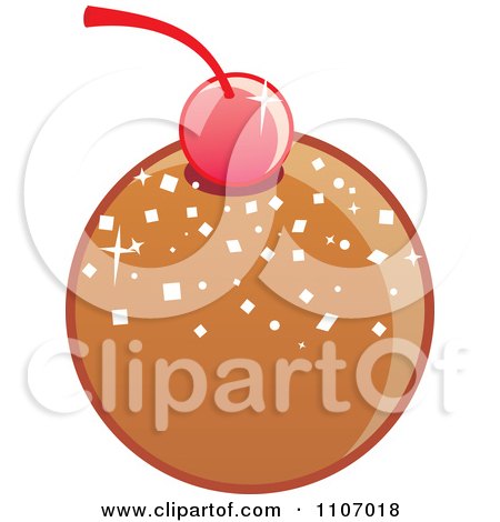 Clipart Round Milk Chocolate Bonbon With A Cherry - Royalty Free Vector Illustration by Amanda Kate