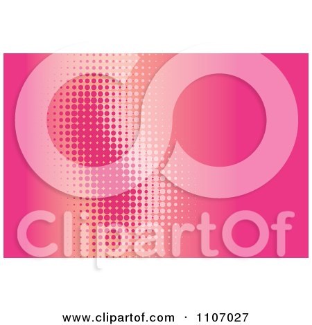 Clipart Pink Halftone Wave Background With Copyspace - Royalty Free Vector Illustration by Amanda Kate