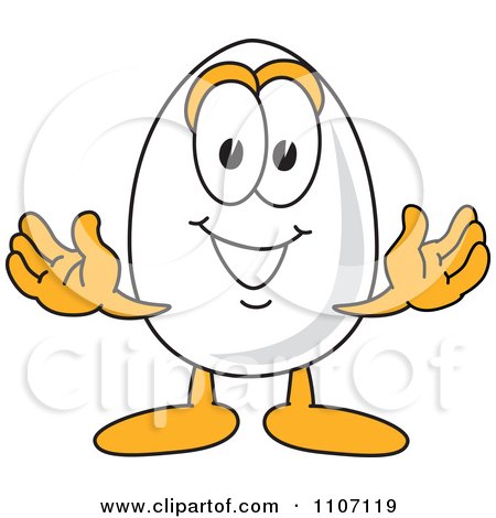 Clipart Welcoming Egg Mascot Character - Royalty Free Vector Illustration by Mascot Junction