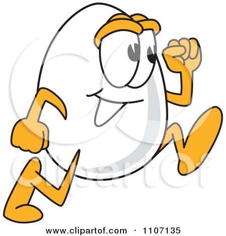 Clipart Egg Mascot Character Running - Royalty Free Vector Illustration by Mascot Junction