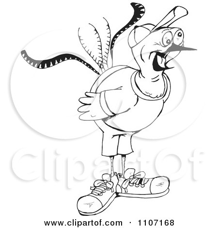 Clipart Black And White Lyrebird In Clothes Gawking - Royalty Free Vector Illustration by Dennis Holmes Designs