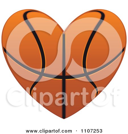 Clipart Basketball Patterned Heart - Royalty Free Vector Illustration by Vector Tradition SM