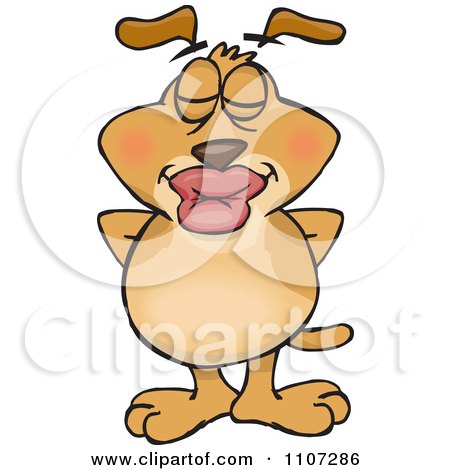 Clipart Sparkey Dog Holding His Hands Behind His Back With Puckered Lips For A Kiss - Royalty Free Vector Illustration by Dennis Holmes Designs