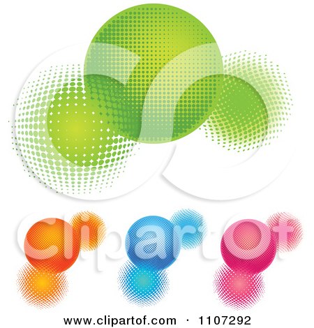 Clipart Colorful Halftone Circles - Royalty Free Vector Illustration by Amanda Kate