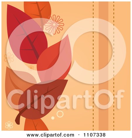 Clipart Background Of Brown Red And Orange Autumn Leaves With Stripes - Royalty Free Vector Illustration by Amanda Kate