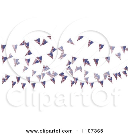 Clipart 3d American Flag Bunting Banners Over White 1 - Royalty Free CGI Illustration by KJ Pargeter