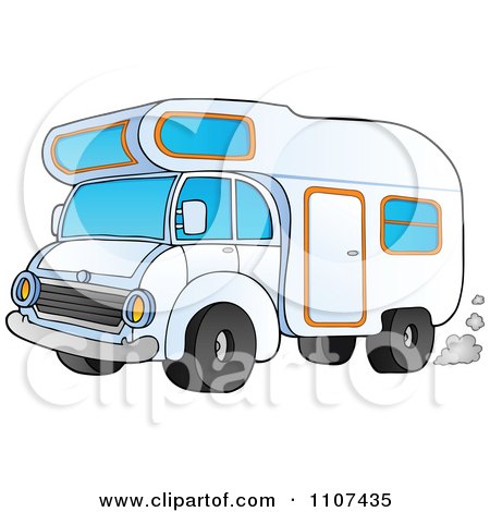 Clipart Driving Camper Van - Royalty Free Vector Illustration by visekart