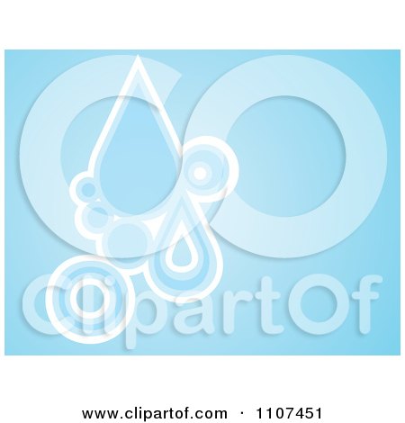 Clipart Blue Background With Water Drops And Circles - Royalty Free Vector Illustration by Amanda Kate
