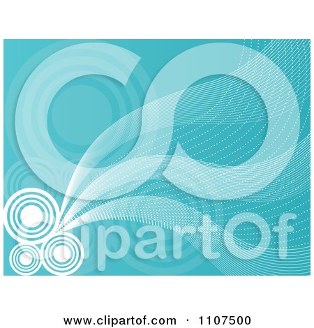 Clipart White Circles And Waves Over Turquoise - Royalty Free Vector Illustration by Amanda Kate