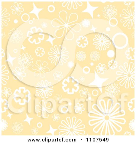 Clipart Seamless Beige And White Floral Pattern Background - Royalty Free Vector Illustration by Amanda Kate