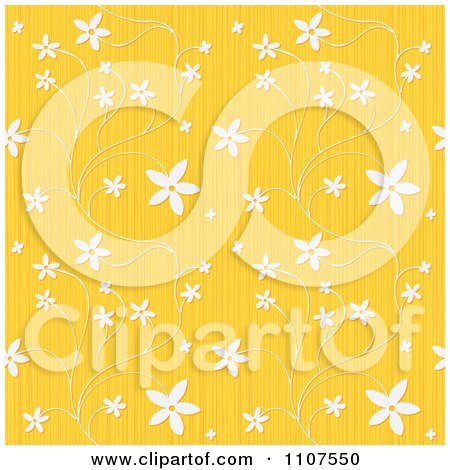 Clipart Seamless Textured Yellow Floral Background Pattern - Royalty Free Vector Illustration by Amanda Kate