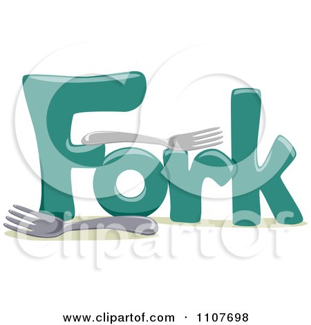 Clipart The Word Fork For Letter F - Royalty Free Vector Illustration by BNP Design Studio