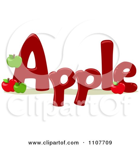 Clipart The Word Apple For Letter A - Royalty Free Vector Illustration by BNP Design Studio