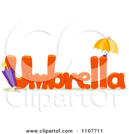 Clipart The Word Umbrella For Letter U - Royalty Free Vector Illustration by BNP Design Studio