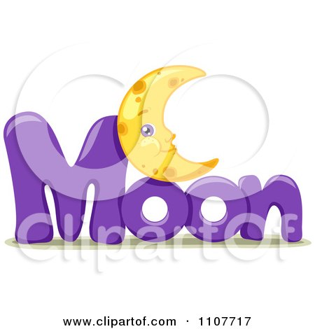 Clipart The Word Moon For Letter M - Royalty Free Vector Illustration by BNP Design Studio