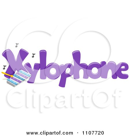 Clipart The Word Xylophone For Letter X - Royalty Free Vector Illustration by BNP Design Studio