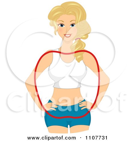 Clipart Blond Woman With An Apple Shaped Figure - Royalty Free Vector Illustration by BNP Design Studio