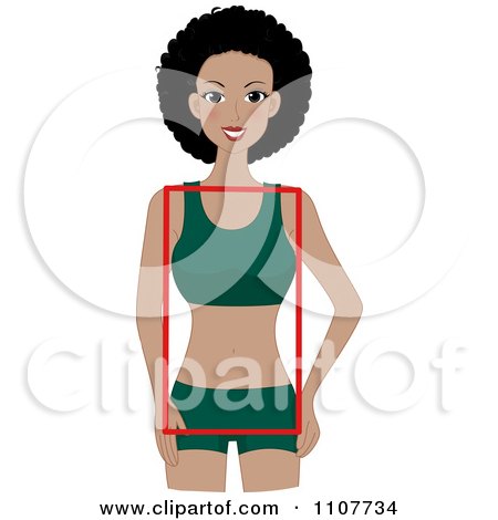 Clipart Happy Black Woman With A Rectangular Figure - Royalty Free Vector Illustration by BNP Design Studio