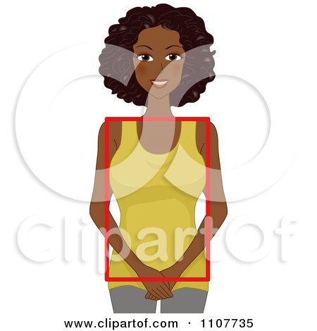 Clipart Happy Black Woman With A Square Figure - Royalty Free Vector Illustration by BNP Design Studio