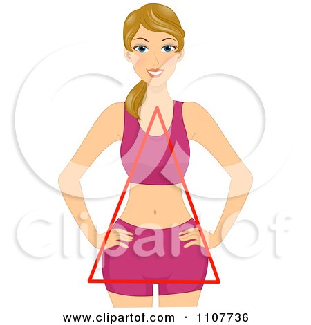 Clipart Happy Blond Woman With A Triangular Figure - Royalty Free Vector Illustration by BNP Design Studio