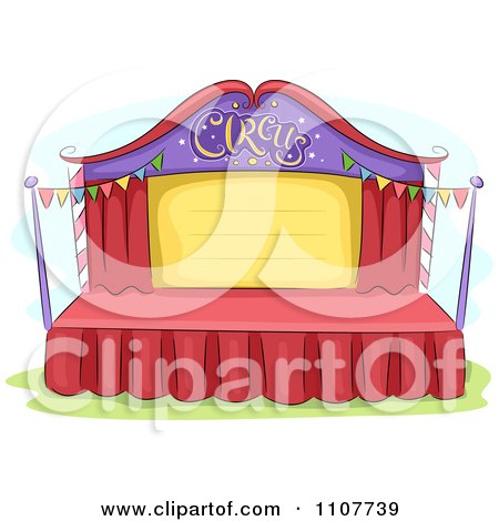 Clipart Empty Circus Stage With Bunting Flags - Royalty Free Vector Illustration by BNP Design Studio