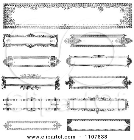 Clipart Vintage Victorian Black And White Frames 2 - Royalty Free Vector Illustration by BestVector