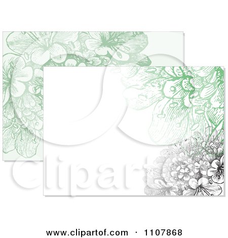 Clipart Black And Green Flower Designs - Royalty Free Vector Illustration by BestVector