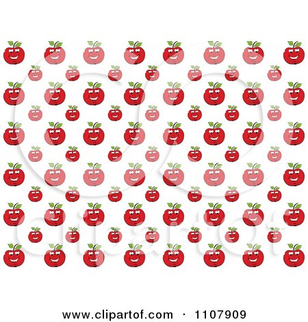 Clipart Happy Red Apple Pattern - Royalty Free Vector Illustration by Andrei Marincas