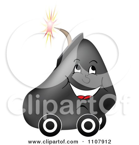 Clipart Happy Bomb On Wheels - Royalty Free Vector Illustration by Andrei Marincas