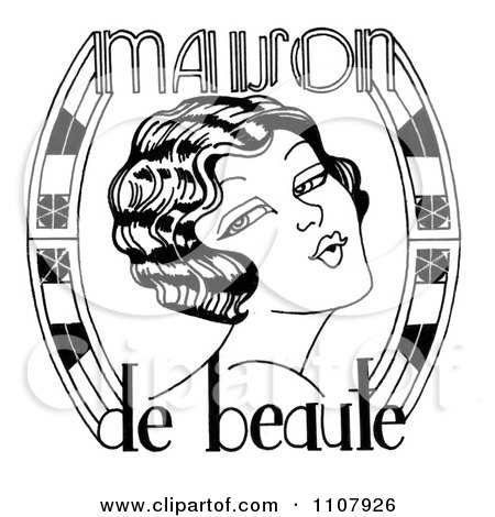 Clipart Black And White Maison De Beaute Woman - Royalty Free Illustration by LoopyLand