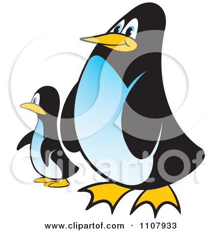Clipart Baby And Parent Penguin - Royalty Free Vector Illustration by Lal Perera