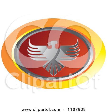 Clipart Oval Phoenix Icon - Royalty Free Vector Illustration by Lal Perera