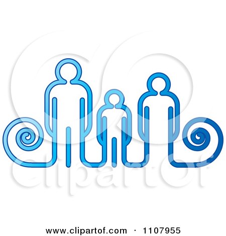 Clipart Blue Parents And Child - Royalty Free Vector Illustration by Lal Perera