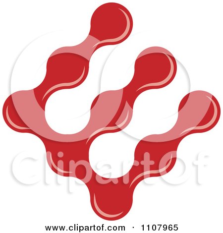 Clipart Slanted Liquid Red Letter E - Royalty Free Vector Illustration by Lal Perera