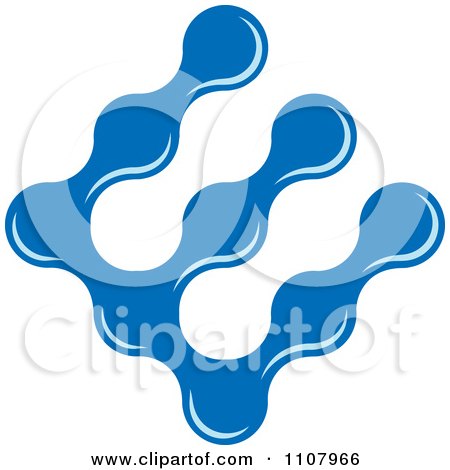 Clipart Slanted Liquid Blue Letter E - Royalty Free Vector Illustration by Lal Perera
