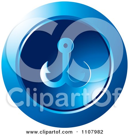 Clipart Round Blue Anchor Icon - Royalty Free Vector Illustration by Lal Perera