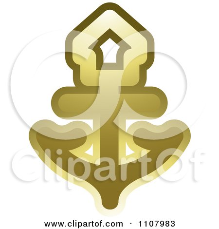 Clipart Gold Nautical Anchor - Royalty Free Vector Illustration by Lal Perera