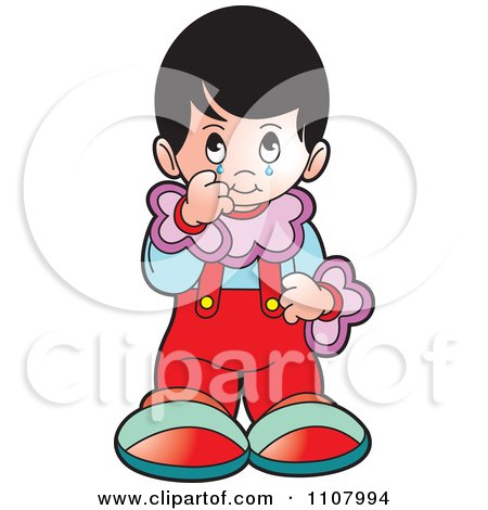 Clipart Crying Girl - Royalty Free Vector Illustration by Lal Perera