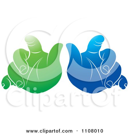 Clipart Green And Blue Baby Hands - Royalty Free Vector Illustration by Lal Perera