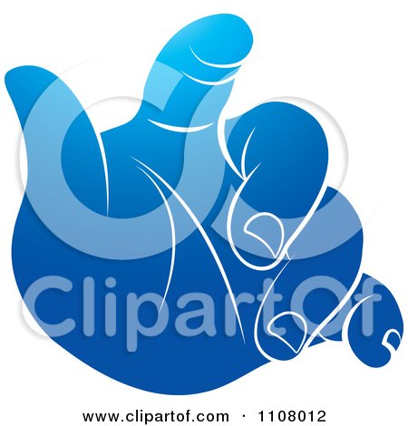 Clipart Blue Baby Hand - Royalty Free Vector Illustration by Lal Perera
