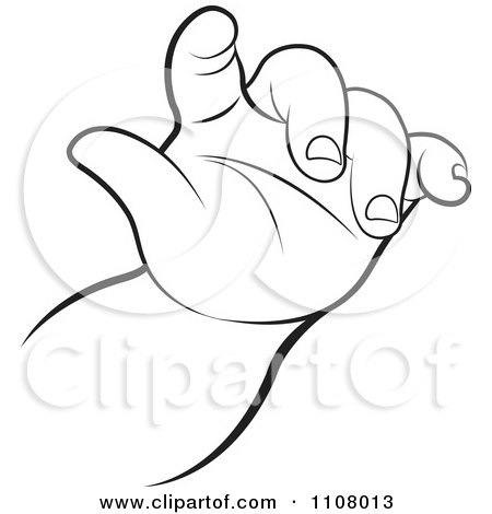 Clipart Black And White Baby Hand - Royalty Free Vector Illustration by Lal Perera