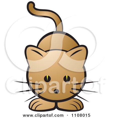 Clipart Cute Brown Cat - Royalty Free Vector Illustration by Lal Perera