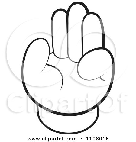 Clipart Black And White Chair In The Shape Of A Hand - Royalty Free Vector Illustration by Lal Perera