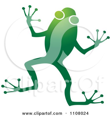 Clipart Green Leaping Frog - Royalty Free Vector Illustration by Lal Perera