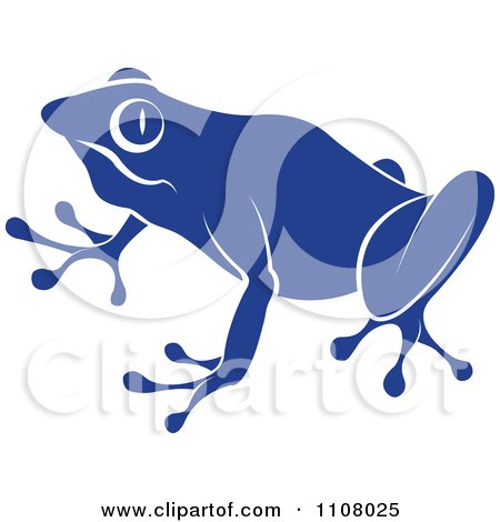 Clipart Blue Frog - Royalty Free Vector Illustration by Lal Perera