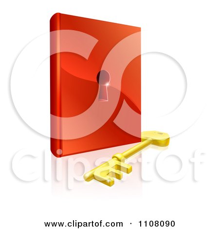 Clipart 3d Skeleton Key And Padlock Book - Royalty Free Vector Illustration by AtStockIllustration