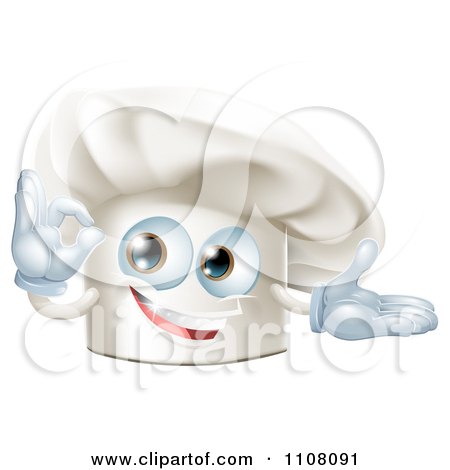Clipart Happy Chef Hat Gesturing Ok - Royalty Free Vector Illustration by AtStockIllustration